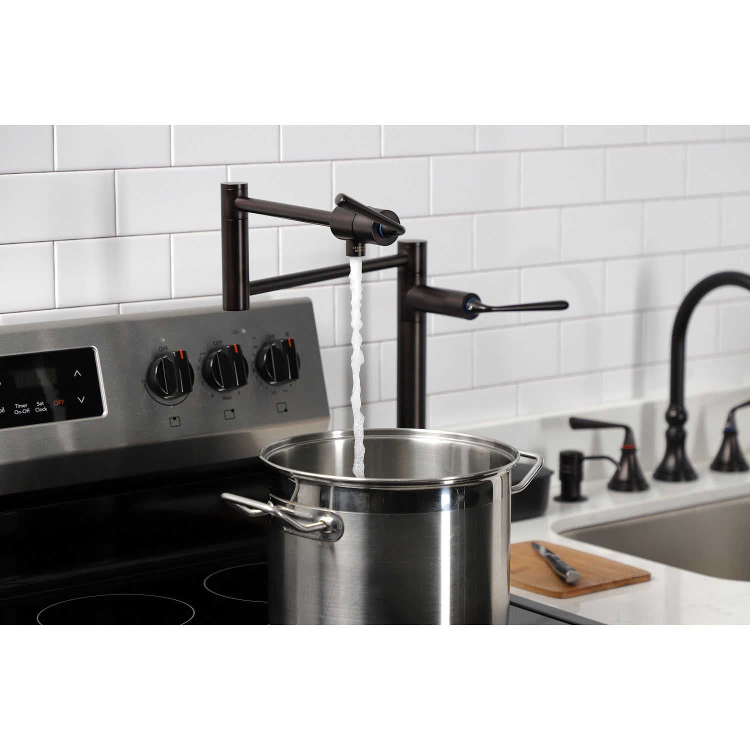 Kingston Brass KS4705ZL Silver Sage Deck Mount Pot Filler, Oil