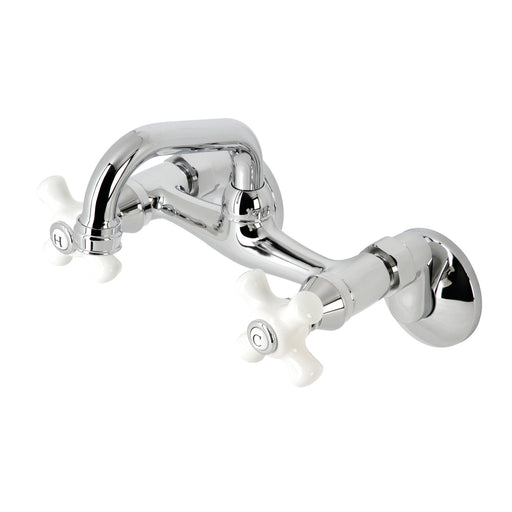 Kingston Brass KS216PB Kingston Two Handle Wall Mount Bathroom Faucet,  Polished Brass 