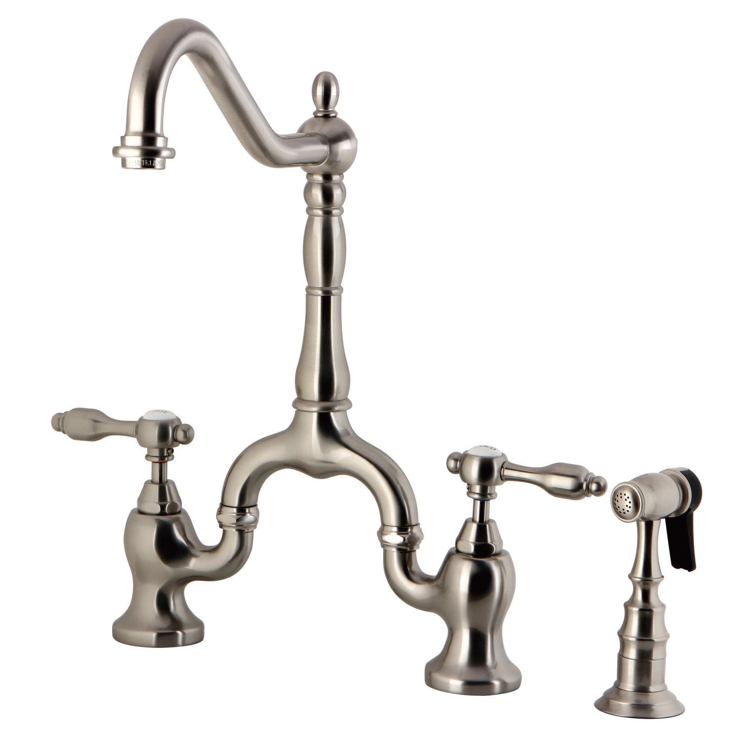 メール便対応！ Kingston Brass KS1218TAL Tudor Center Set Wall Mount Vessel Sink  Faucet, 8-Inch, Brushed Nickel 並行輸入品