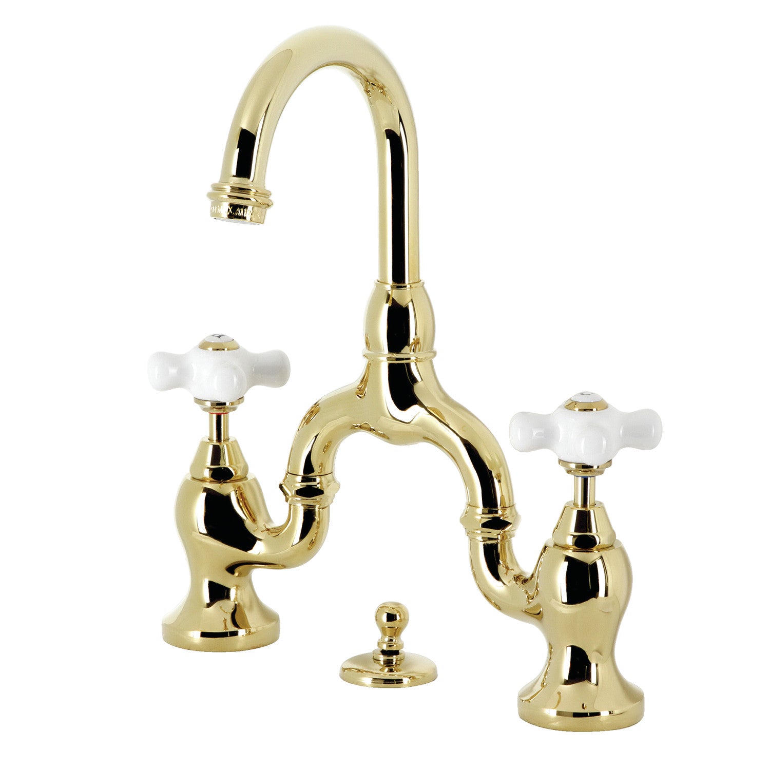 Kingston Brass KS7992PX English Country Bridge Bathroom Faucet, Polished  Brass 並行輸入品