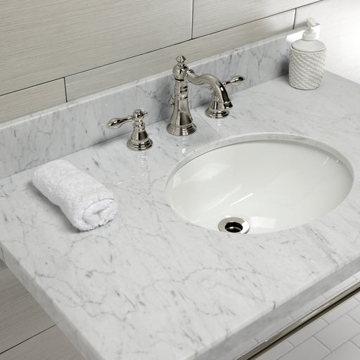 Kingston Brass Edwardian KVPB3022M86 Console Sink, Marble White