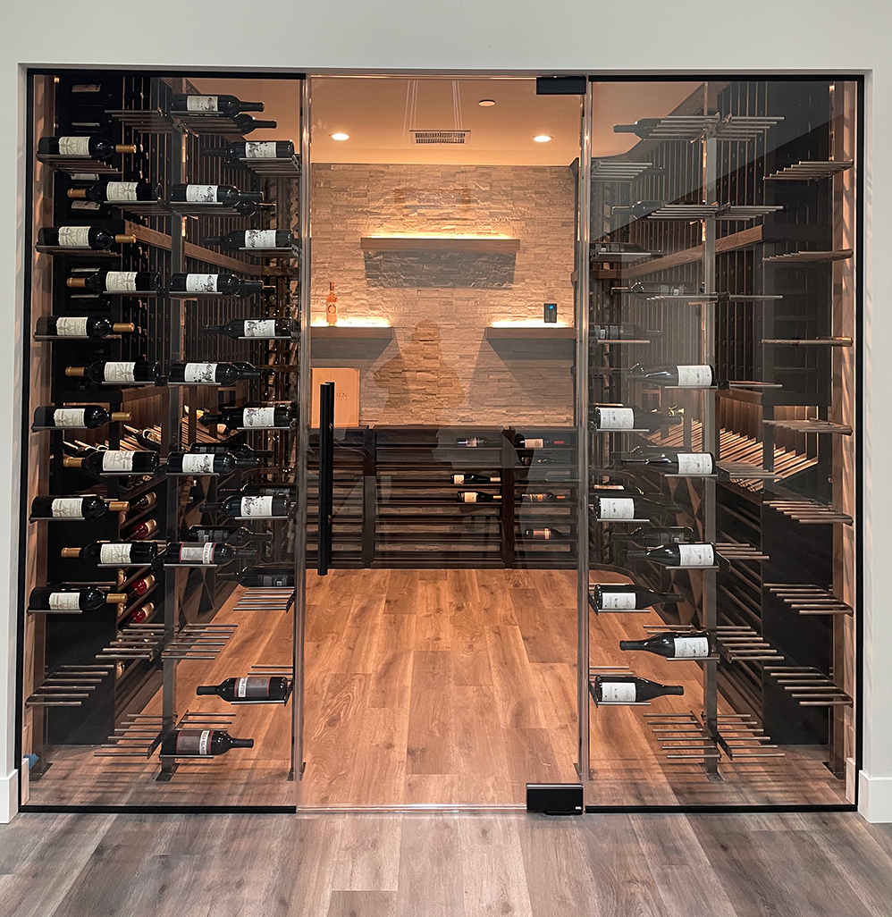 Wood wine cellar design