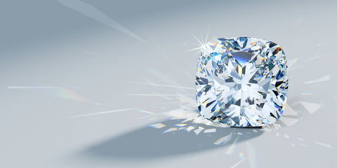 Lab grown cushion cut diamond with shadow and sparkle 