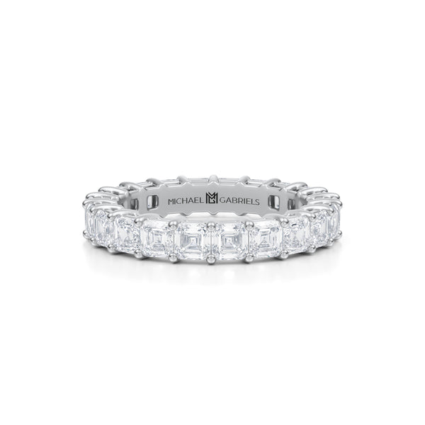 Platinum Asscher cut diamond wedding band ring-Washington DC | Pampillonia  Jewelers | Estate and Designer Jewelry