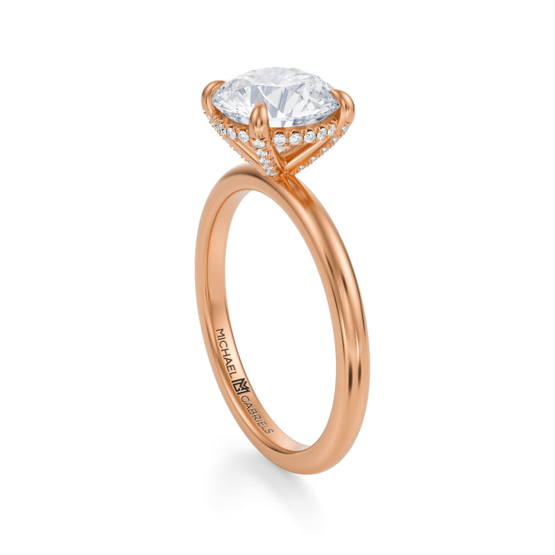 Round Solitaire Ring With Pave Basket  (1.20 Carat D-VS1)