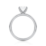 Oval Solitaire Ring With Pave Prongs  (1.40 Carat E-VS1)