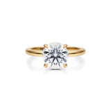 Round Solitaire Ring With Pave Basket  (1.40 Carat F-VVS2)