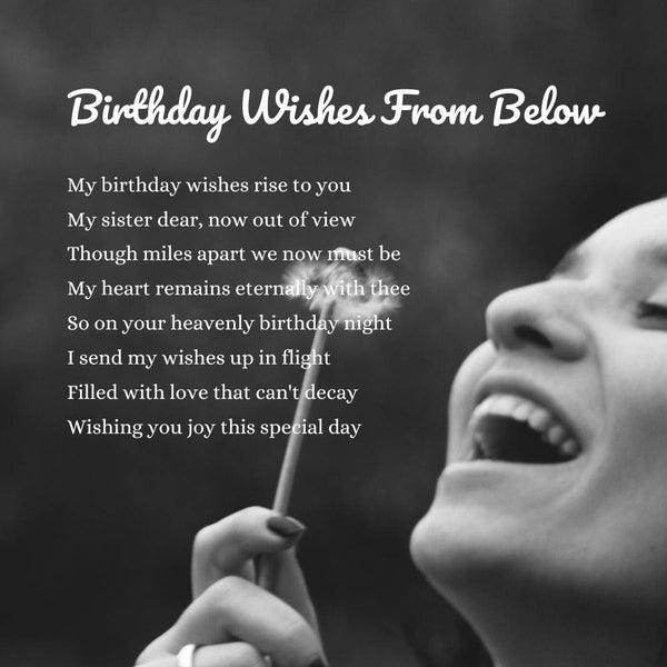 happy birthday to my sister in heaven message