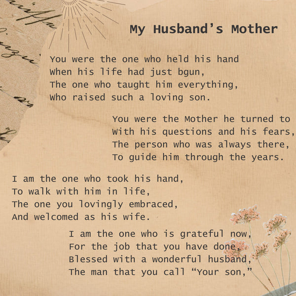 50 Beautiful Mother In Law In Heaven Poem To Keep Her Spirit Alive ...