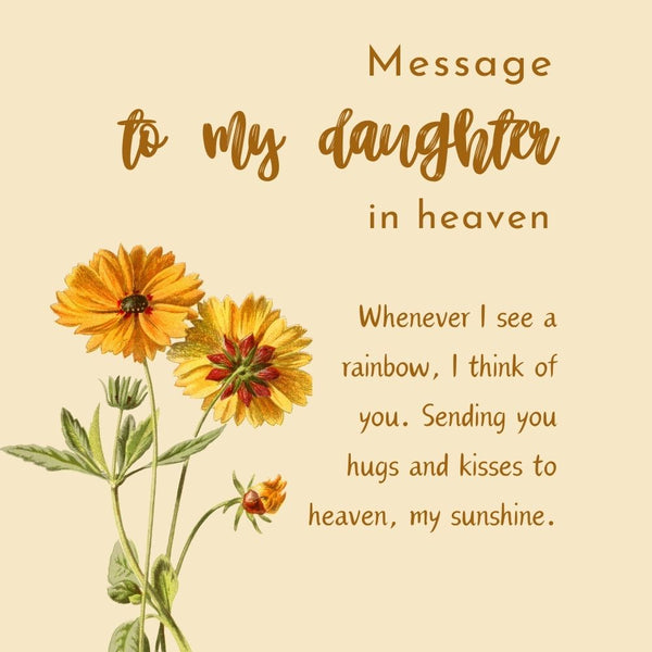 message to daughter in heaven