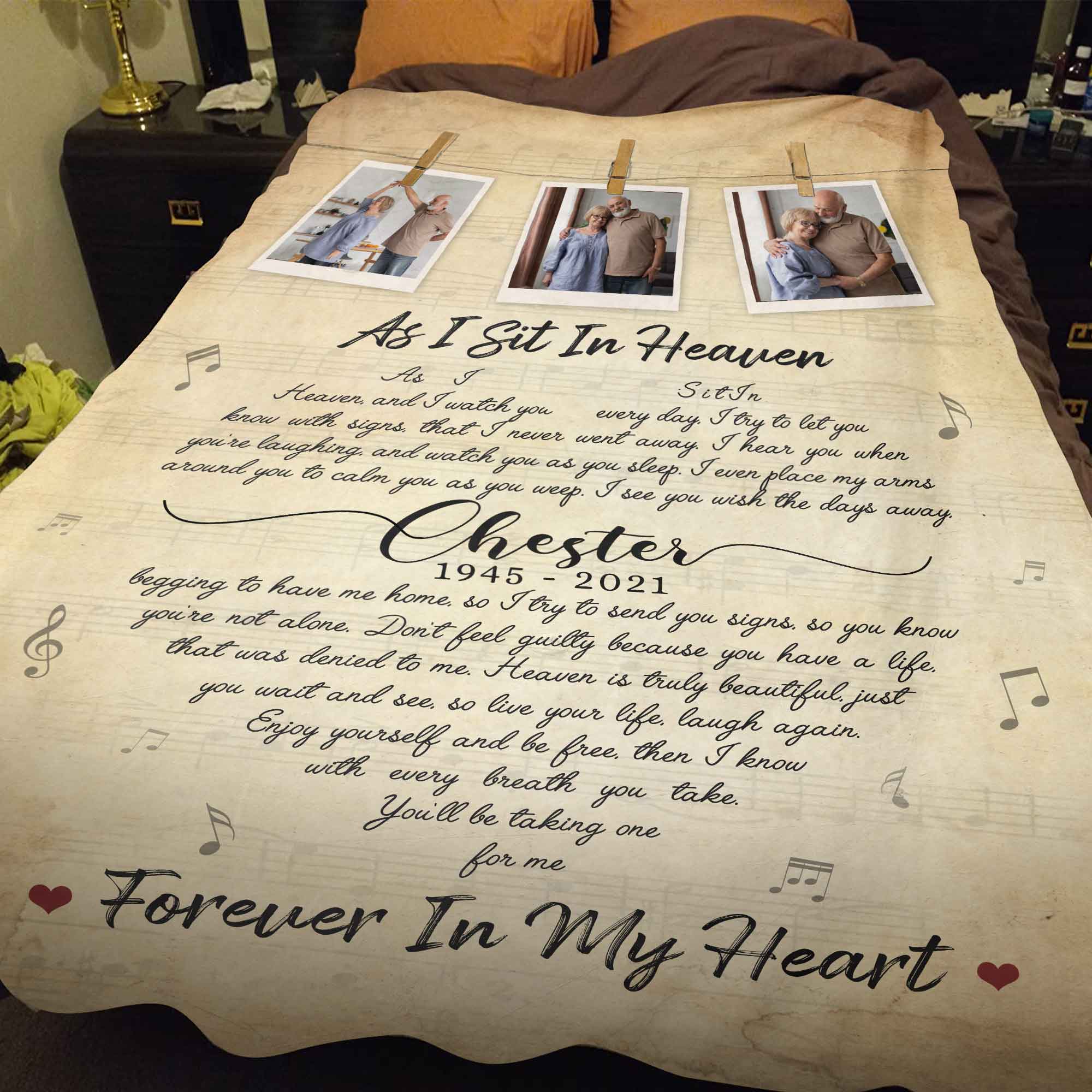 in loving memory picture blanket