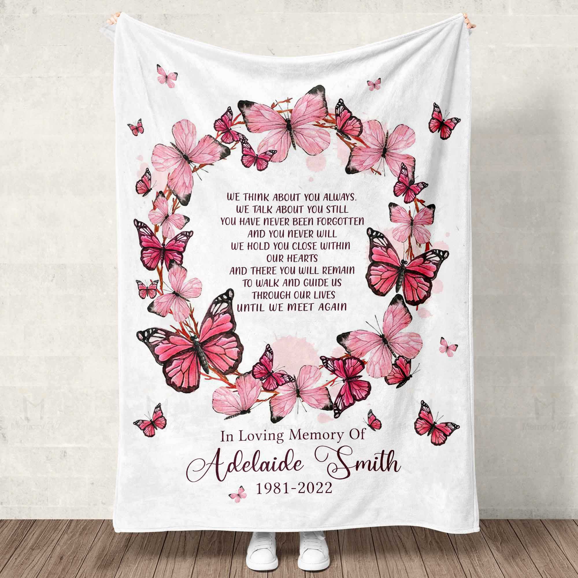 soft picture throw blanket in loving memory