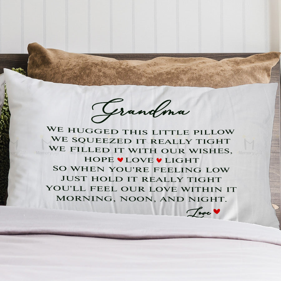 Mothers Day Grandma Gift, We Hugged This Little Pillow With Grandkids ...