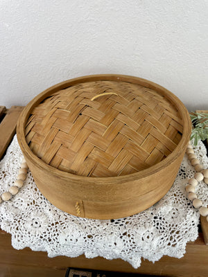 Vintage Bamboo Steamer Basket - Hanna Banana Creations - Bamboo Steamer Basket 12 Inch