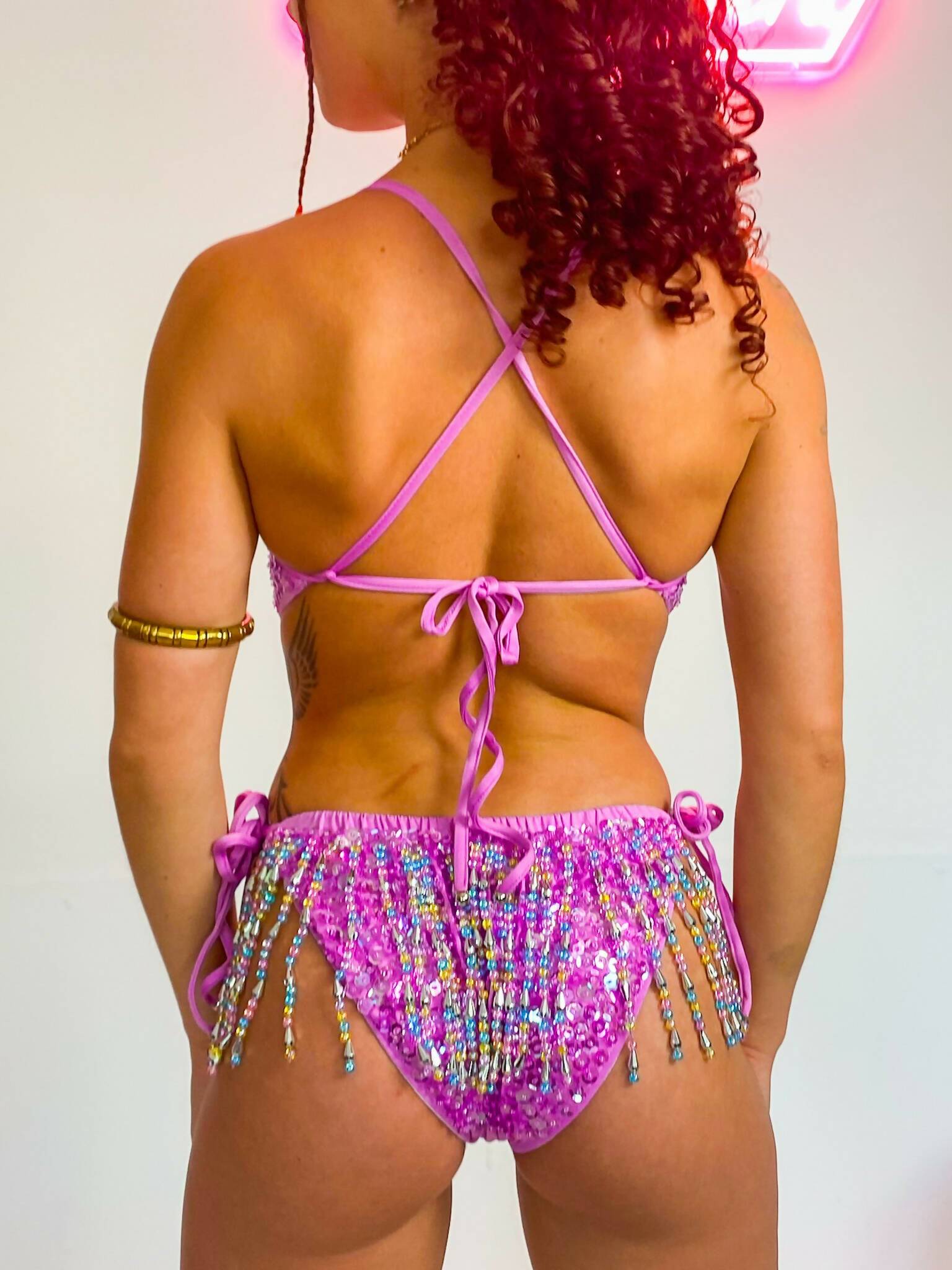 Bubblegum Sparkle Pink Sequin Bodysuit  Rave and Festival clothing on Wild  Thing