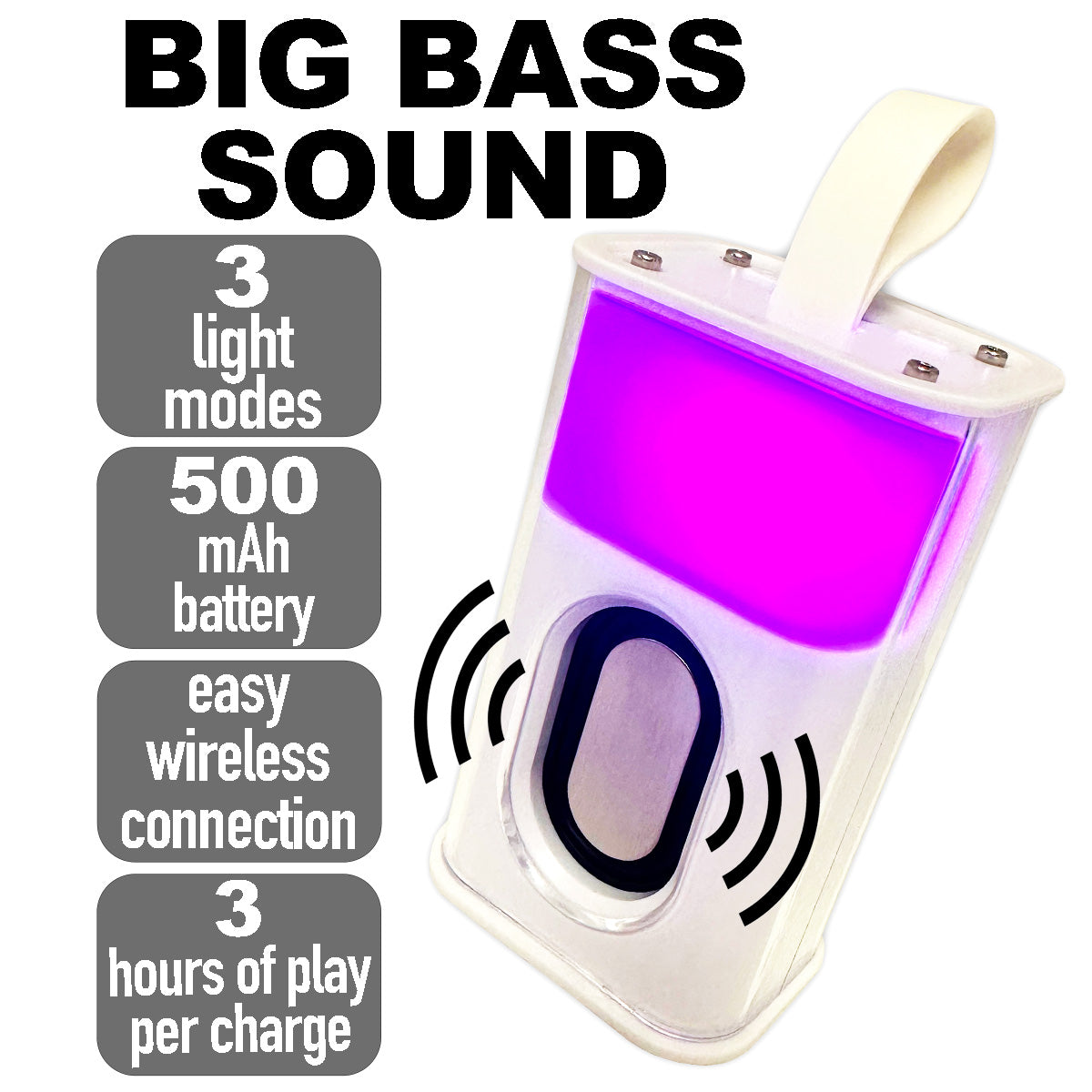 GADGET GEAR TRANSPARENT LED LIGHT-UP SPEAKER - wwwcoolnoveltystuffcom product image