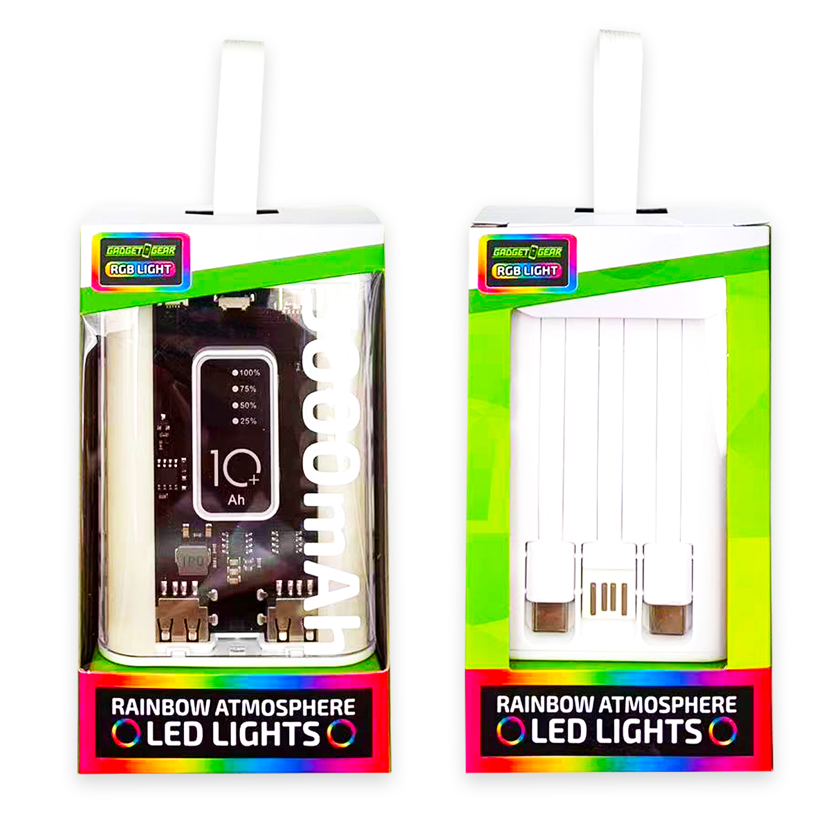 Transparent Power Bank with LED Lights - wwwcoolnoveltystuffcom product image