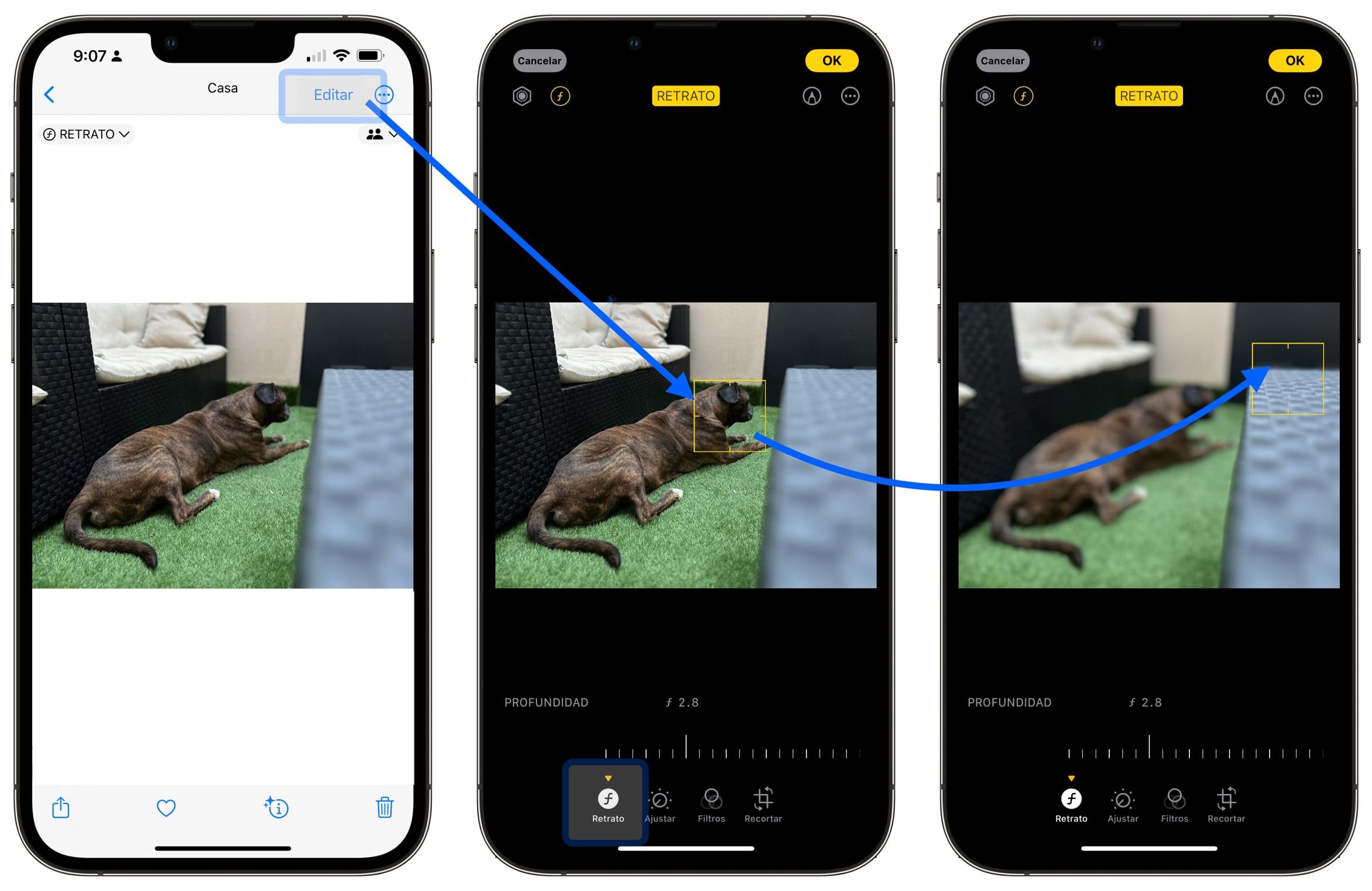 Cómo cambiar el punto de enfoque de una foto desde el iPhone