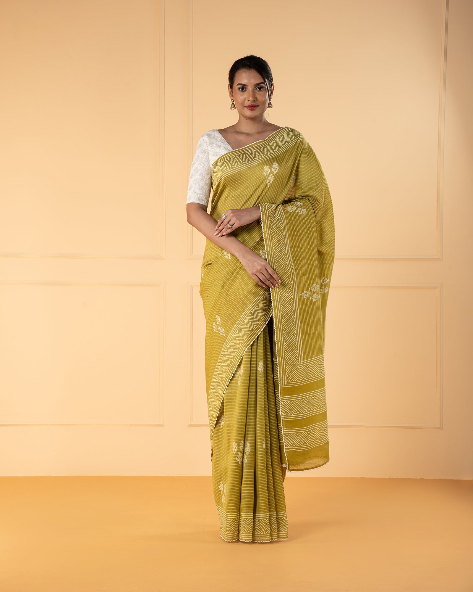 Yellow Chanderi Silk Saree.