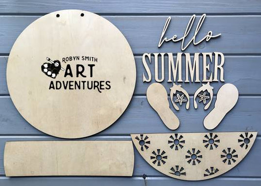 Adult DIY Art Kit - Sunflower Hello - 3D Round Door Hanger, 16 – Robyn  Smith Art Adventures