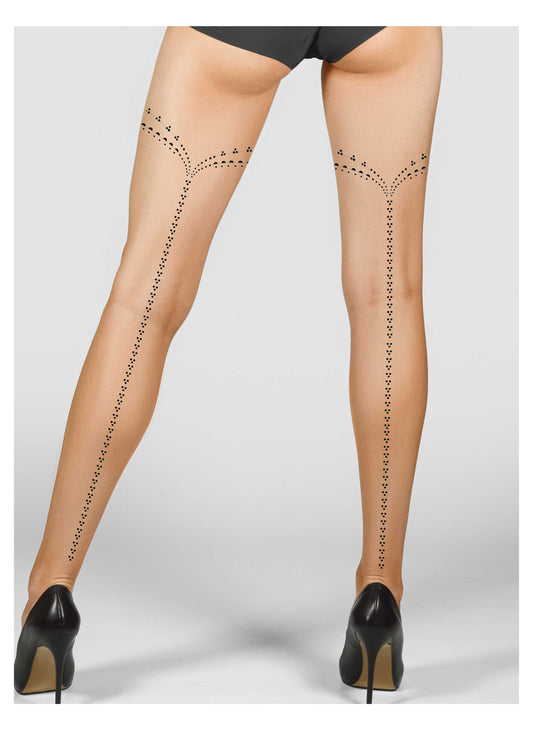 Chiara 05 Contrast Back Seam Sheer Tights by Gatta at Irelands Online Shop   Dress My Legs