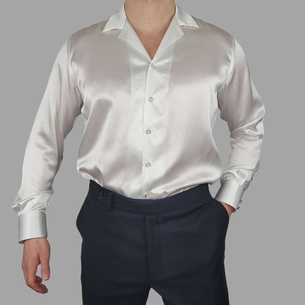 Men's White Silk Shirt | 1000 Kingdoms