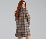 Clueless In Plaid Faux Suede Trench ladies-street