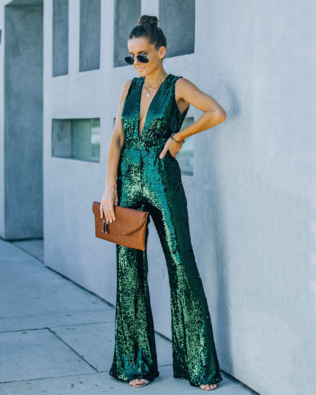 blue green jumpsuit