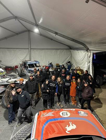 Crew for Bailey Cole Racing and MWAK pose for a group photo