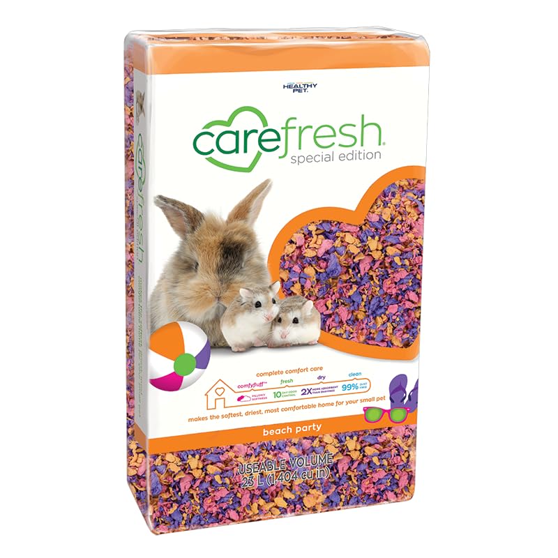 Carefresh Dust-Free Beach Party Natural Paper Small Pet Bedding with Odor Control, 23L