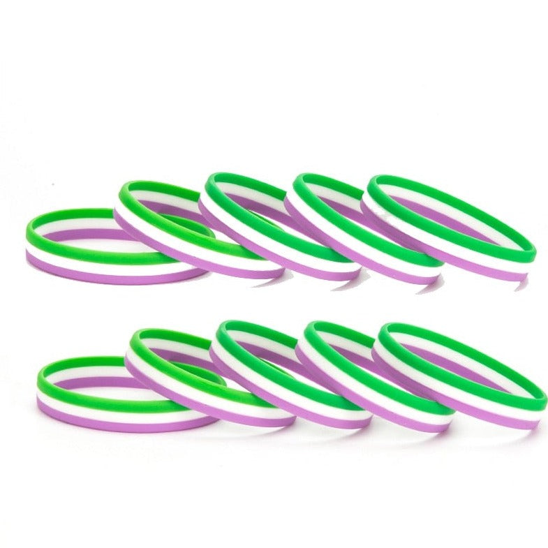 Genderqueer Pride Rubber Wristband (100 Pieces) – Queer In The World ...