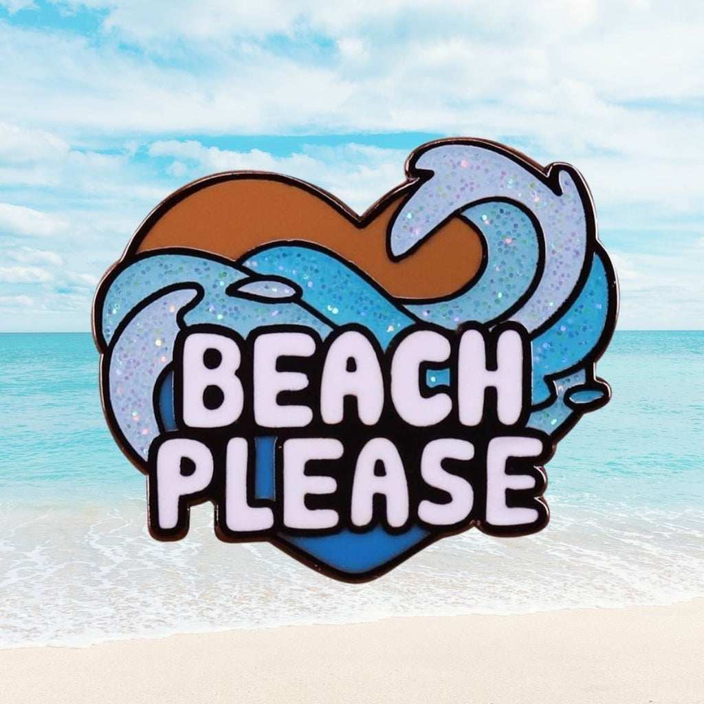  Beach Please Enamel Pin by Oberlo sold by Queer In The World: The Shop - LGBT Merch Fashion