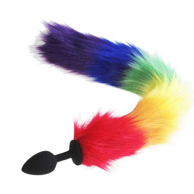 Rainbow Fox Shapeable Metal Tail Plug 18 Ph