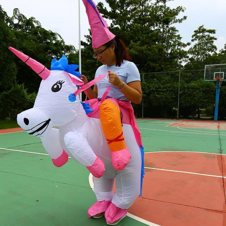 Inflatable Person Riding A Unicorn Costume – Queer In The World: The Shop