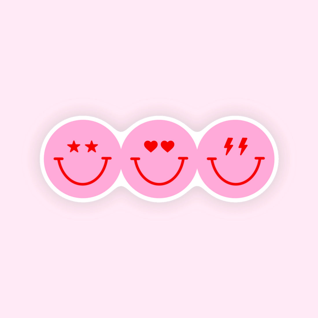 3 Smiley Faces Sticker – Golden Hour Press Co.