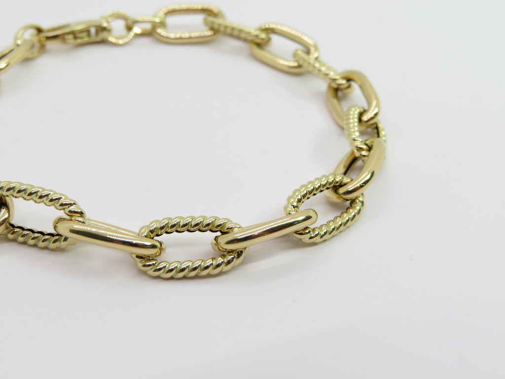 Permanent Jewelry The Ella Paper Clip Bracelet - Yellow Gold Ella-YG-14k  - Casale Jewelers