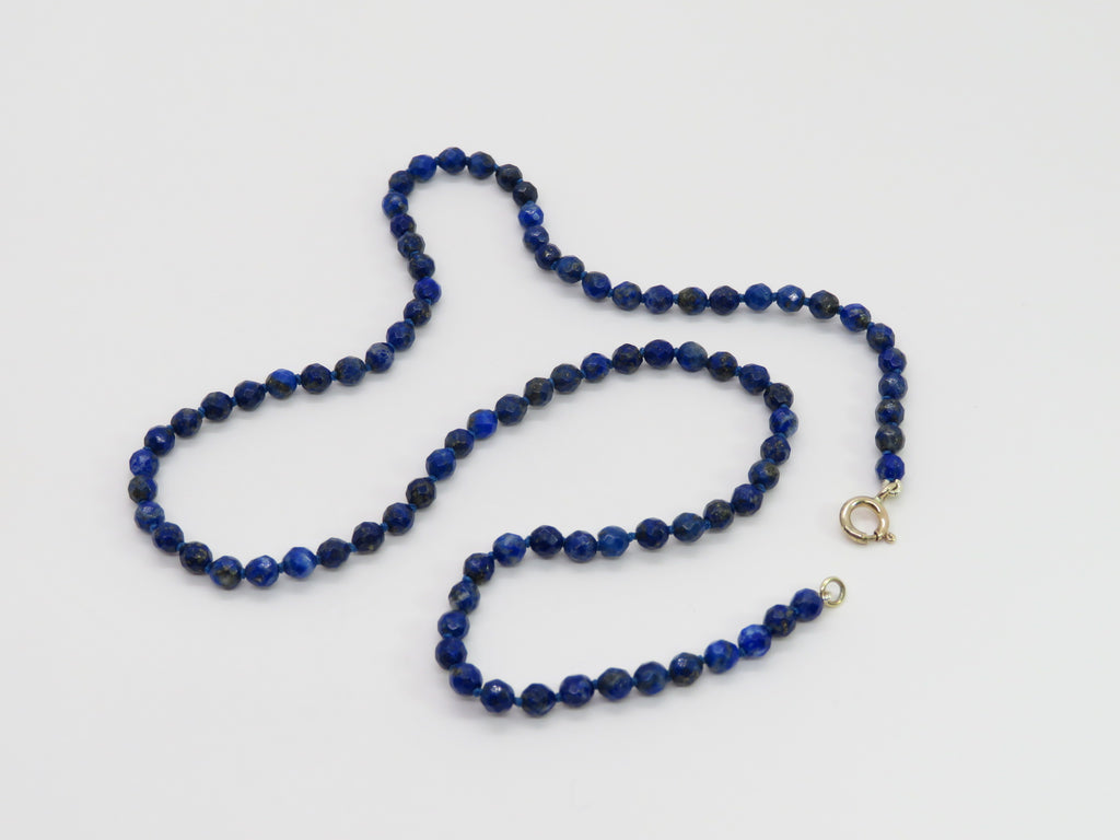14K Gold Blue Lapis Segment Bead Necklace - Zoe Lev Jewelry