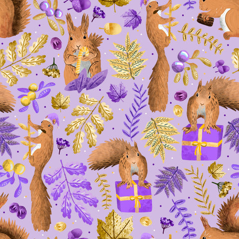 squirrel festive pattern design