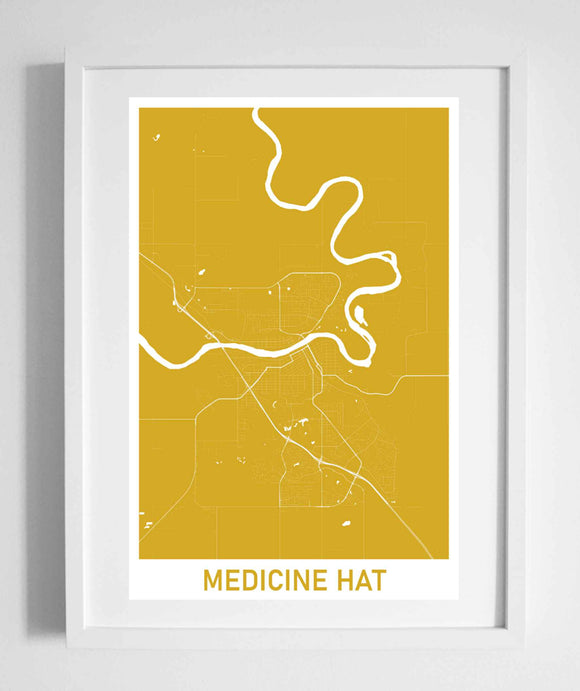city street wall map art medicine hat