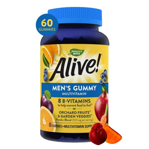 Alive! Men's Daily Gummy Multivitamins, Supports Multiple Body Systems*, Fruit Flavored, 60 Count - Vitmoor