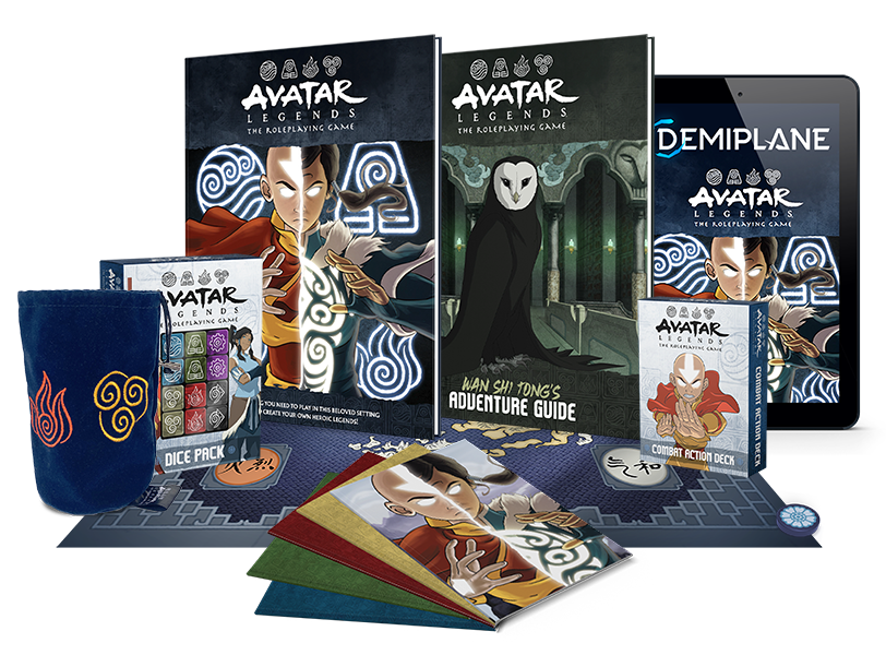 Bộ sản phẩm tiêu chuẩn (Avatar Legends) - Magpie Games: Được đóng gói bởi Magpie Games, bộ sản phẩm tiêu chuẩn Avatar Legends sẽ đưa bạn vào một thế giới sống động và đầy màu sắc. Với kinh nghiệm sản xuất trò chơi hàng đầu trong ngành, Magpie Games đảm bảo người chơi sẽ được trải nghiệm một trò chơi nhập vai đầy thử thách và hấp dẫn.