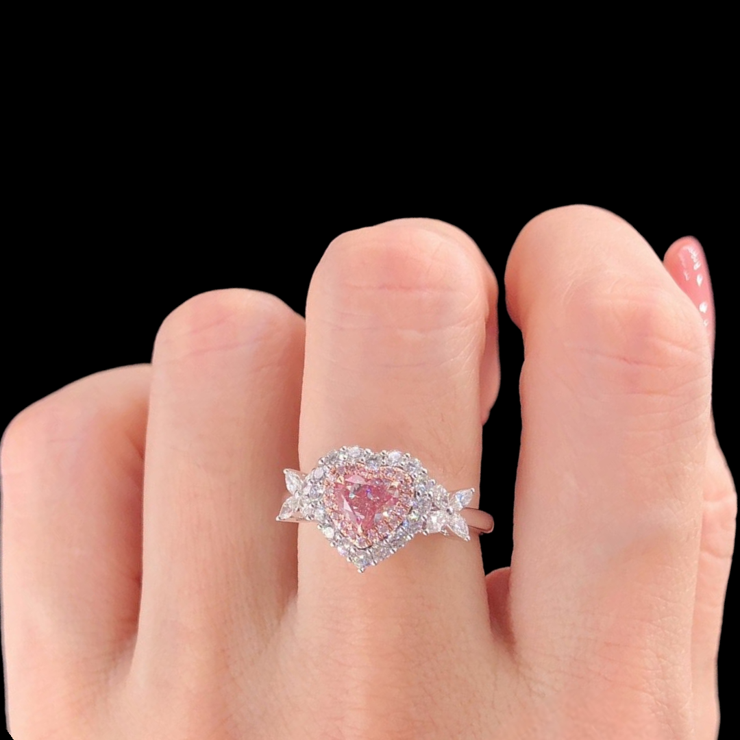 Zupstyle Fancy Brownish Pink Diamond Ring in 18 White Gold – ZUPSTYLE