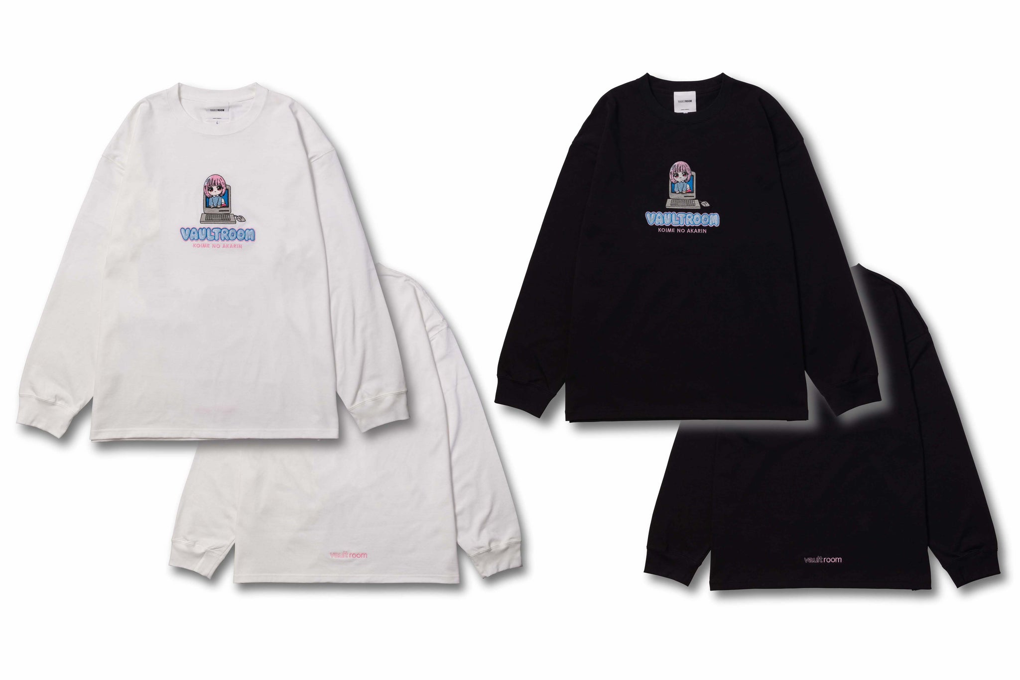 Vaultroom あかりん AKARIN BIG L S TEE WHT - Tシャツ