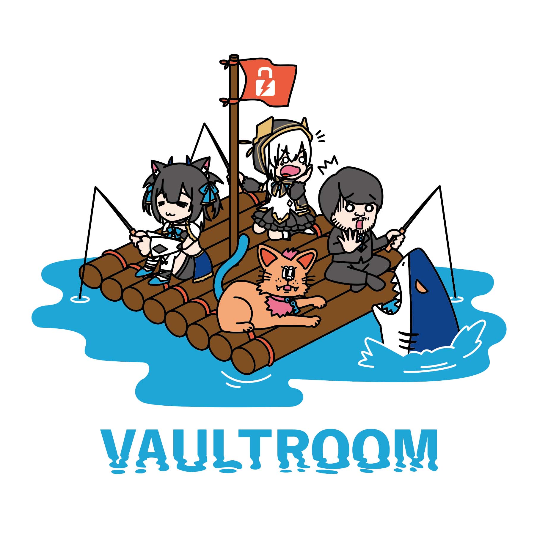 【XL】vaultroom FISHING TEE / BLK