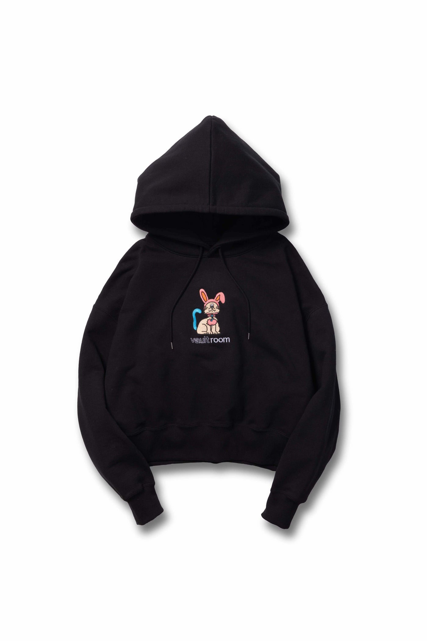 KEY CAT RABBIT COS CROPPED HOODIE / BLK – VAULTROOM