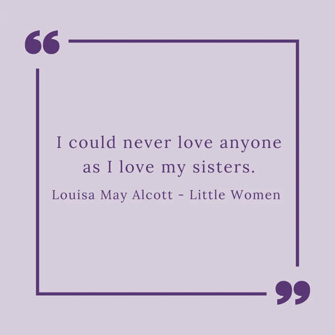 Image shows a quote from Little Women by Louisa May Alcott - "True friends are always together in spirit."