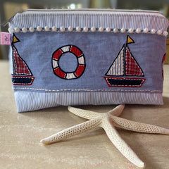 Sail Away with Me Chic Peony Cosmetic Bag