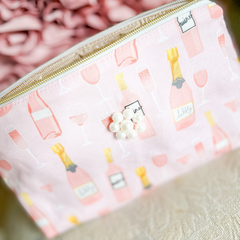 Picnic in the Vinyard Champagne and Wine Cosmetic Bag