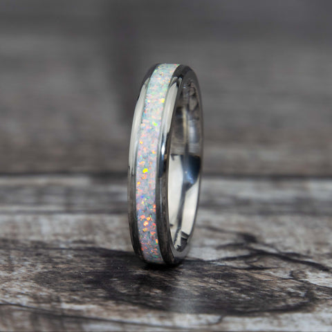 Titanium White Opal Ring