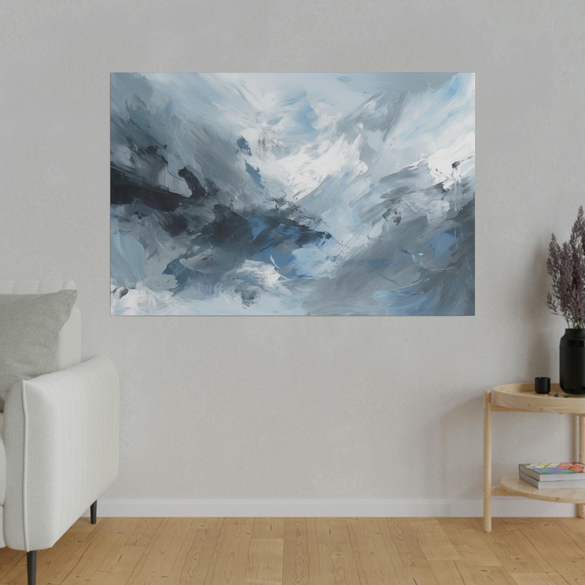 Blue and Grey Wall Art 2- Abstract Picture Canvas Print Wall Painting ...